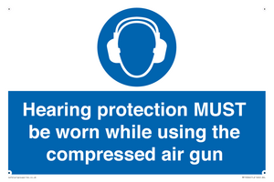 Hearing protection MUST be worn while using the compressed air gun